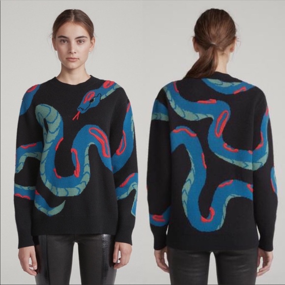rag & bone Sweaters - Rag & Bone Snake Cashmere Crew Sweater